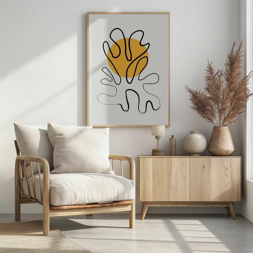 Minimalist Coral and Sun | Poster