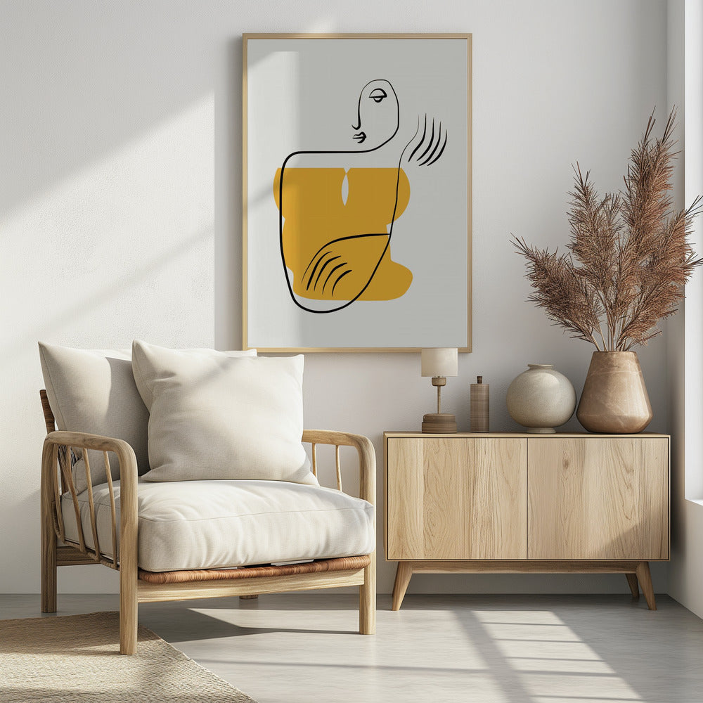 Abstract Line Drawing Of A Person | Poster