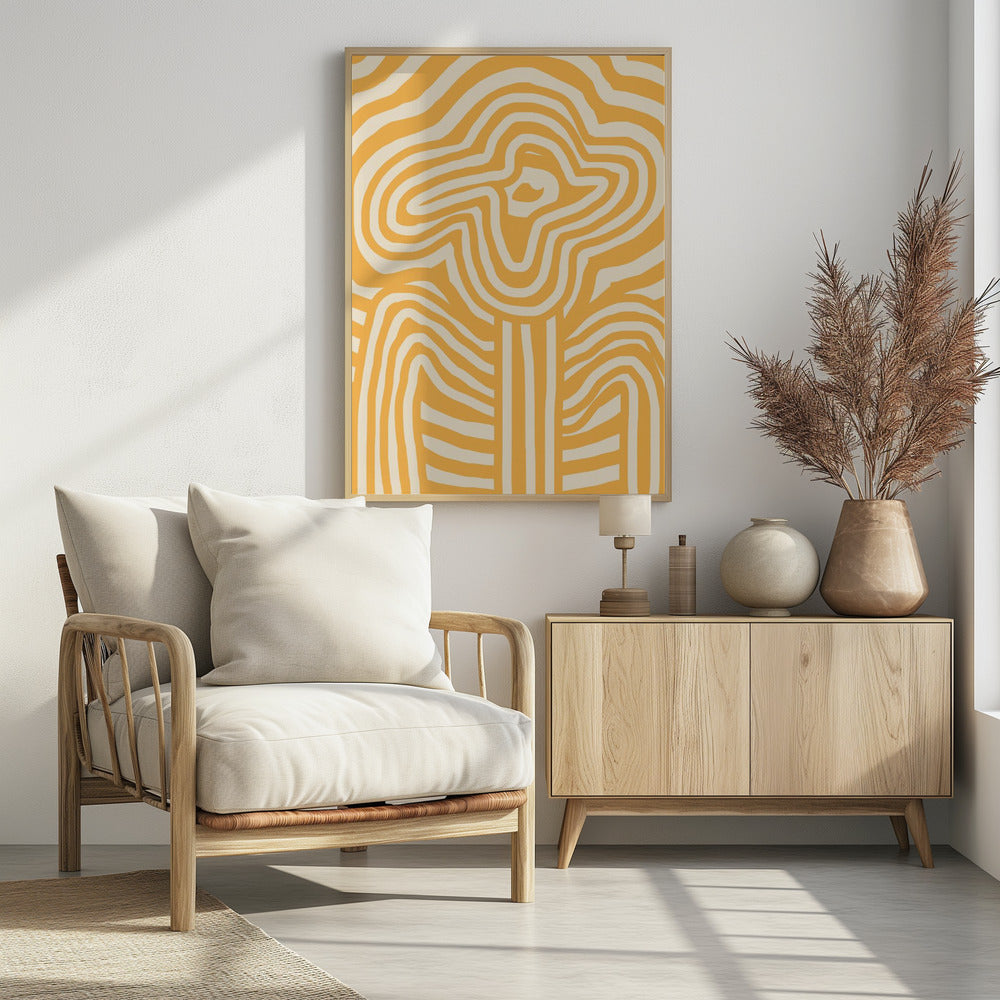 Gelb gestreifte Blume | Poster