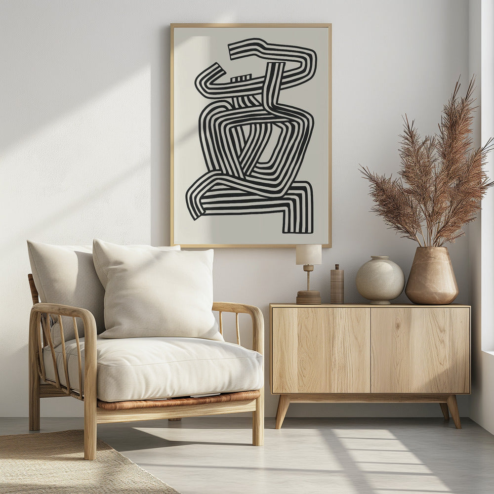 Gestreiftes Frauenporträt | Poster