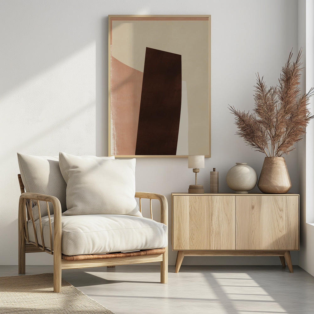 Geometrische Formen in Erdtönen | Poster