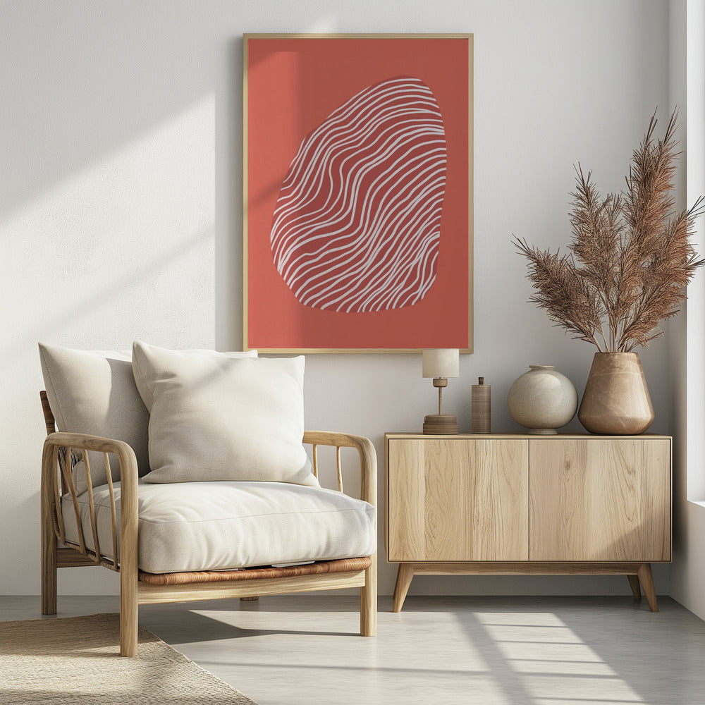Strichzeichnungen in Weltraumrot | Poster