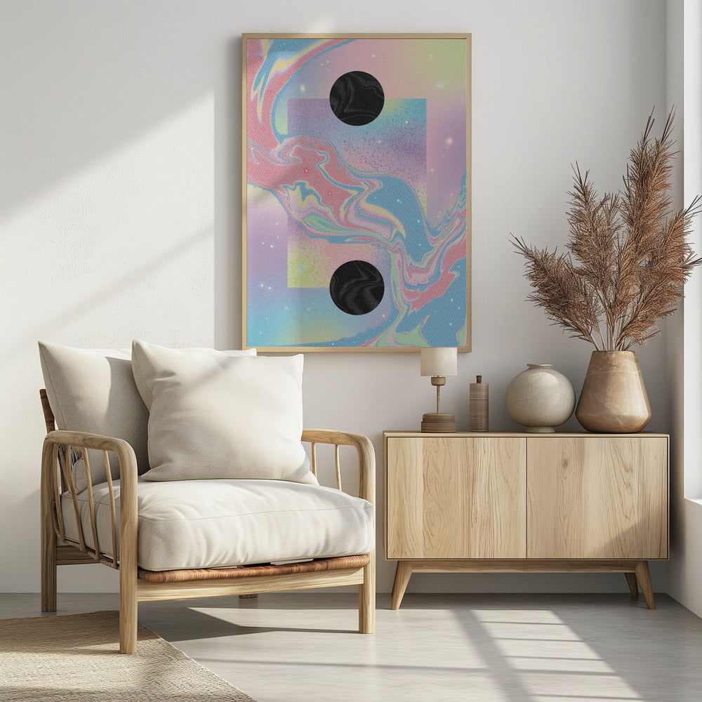 Schwarzes Loch Pastell Kosmos | Poster