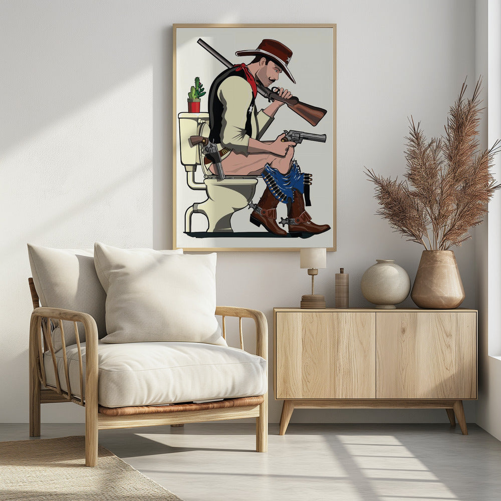 Cowboy auf der Toilette | Poster