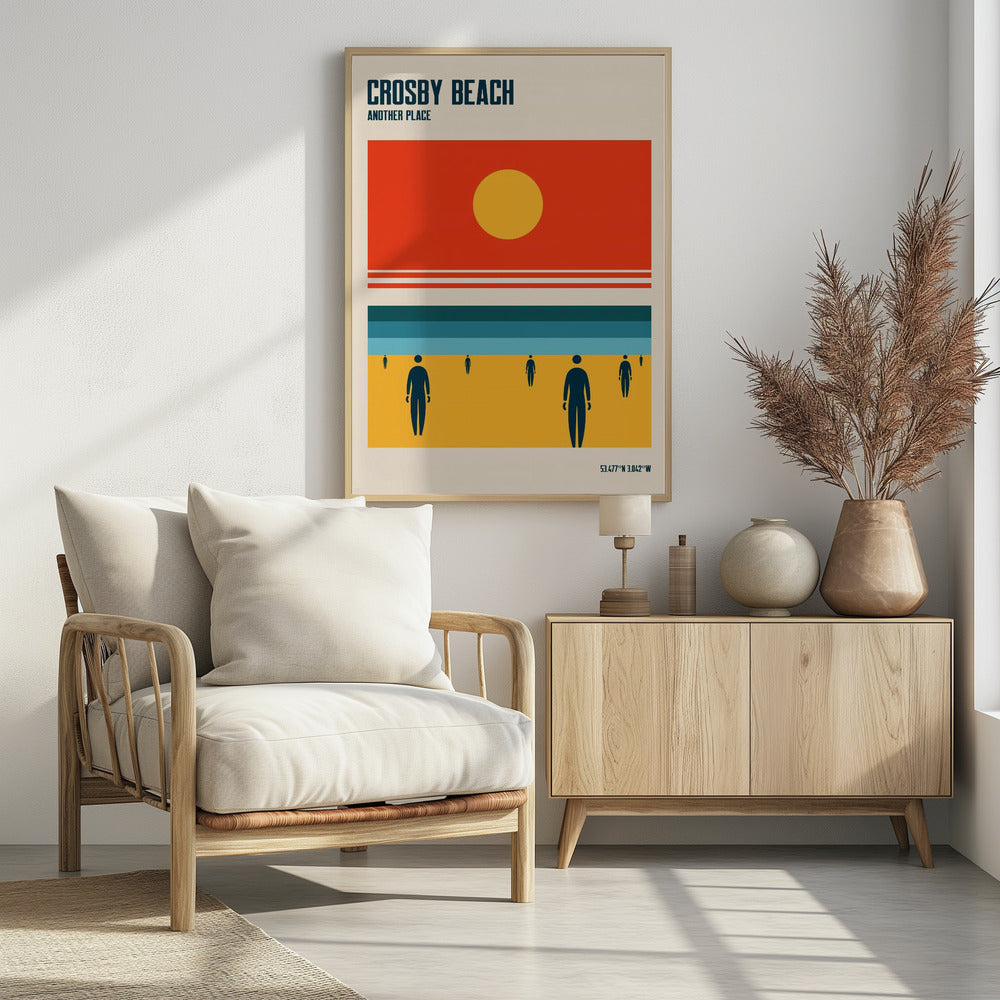 Crosby Beach Iron Men Liverpool Merseyside | Poster