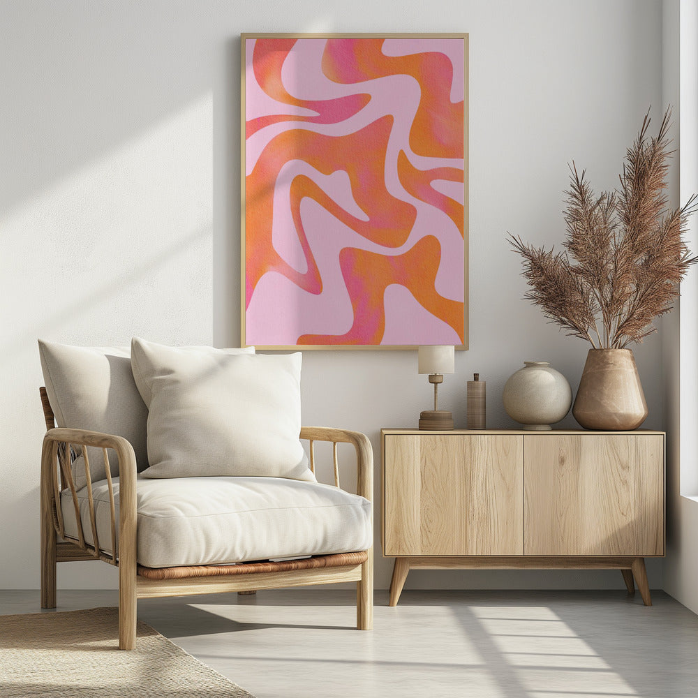 Abstrakte Welle in Rosa | Poster