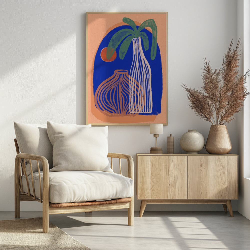 Blue Oasis Vases | Poster