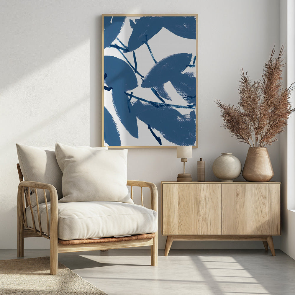 Blaues Blumenmuster Nr. 1 | Poster