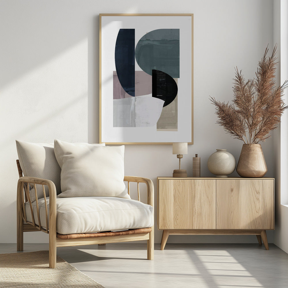 Navy Shapes No3 | Poster