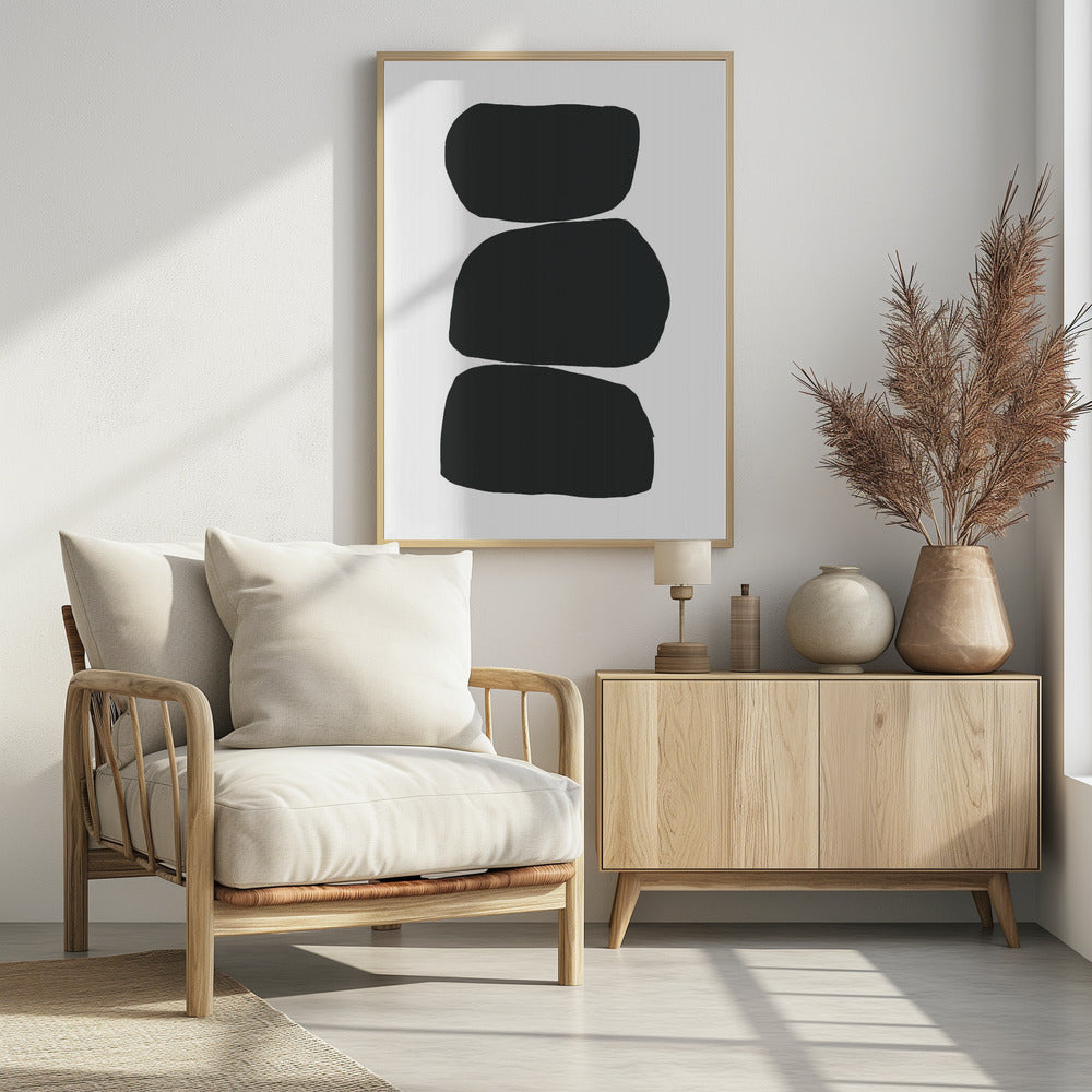 Three Stacked Black Shapes | Poster