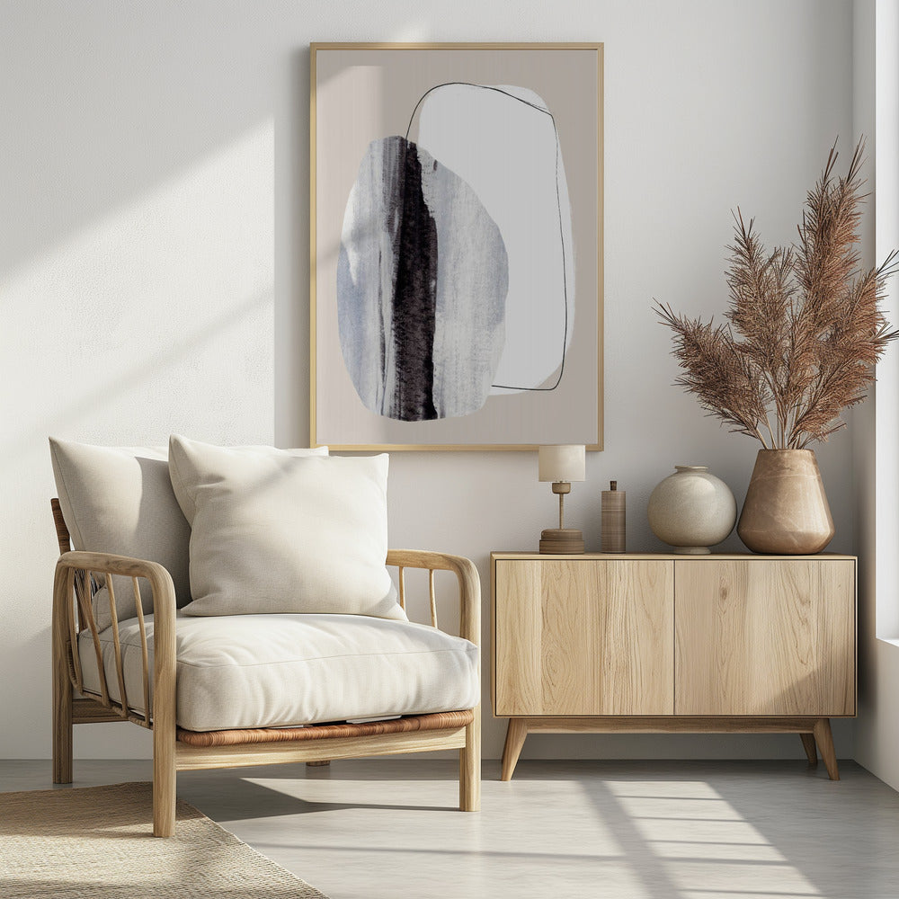 Organic Shapes With Textured Brushstrokes | Poster