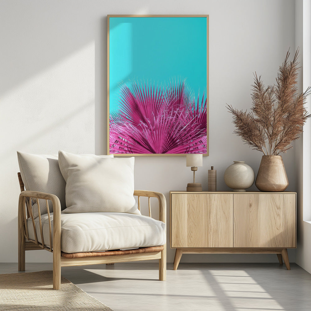 Elektrische rosa Palmwedel | Poster