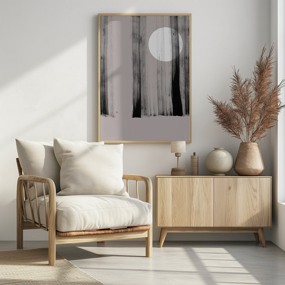 Versteckter Mond Nr. 1 | Hinter den Bäumen | Poster