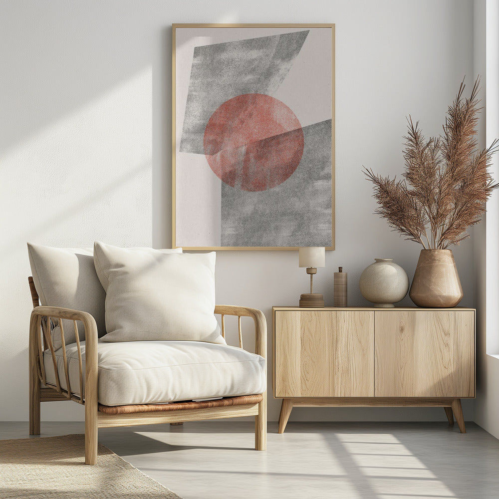 Rotes geometrisches modernes Objekt | Poster