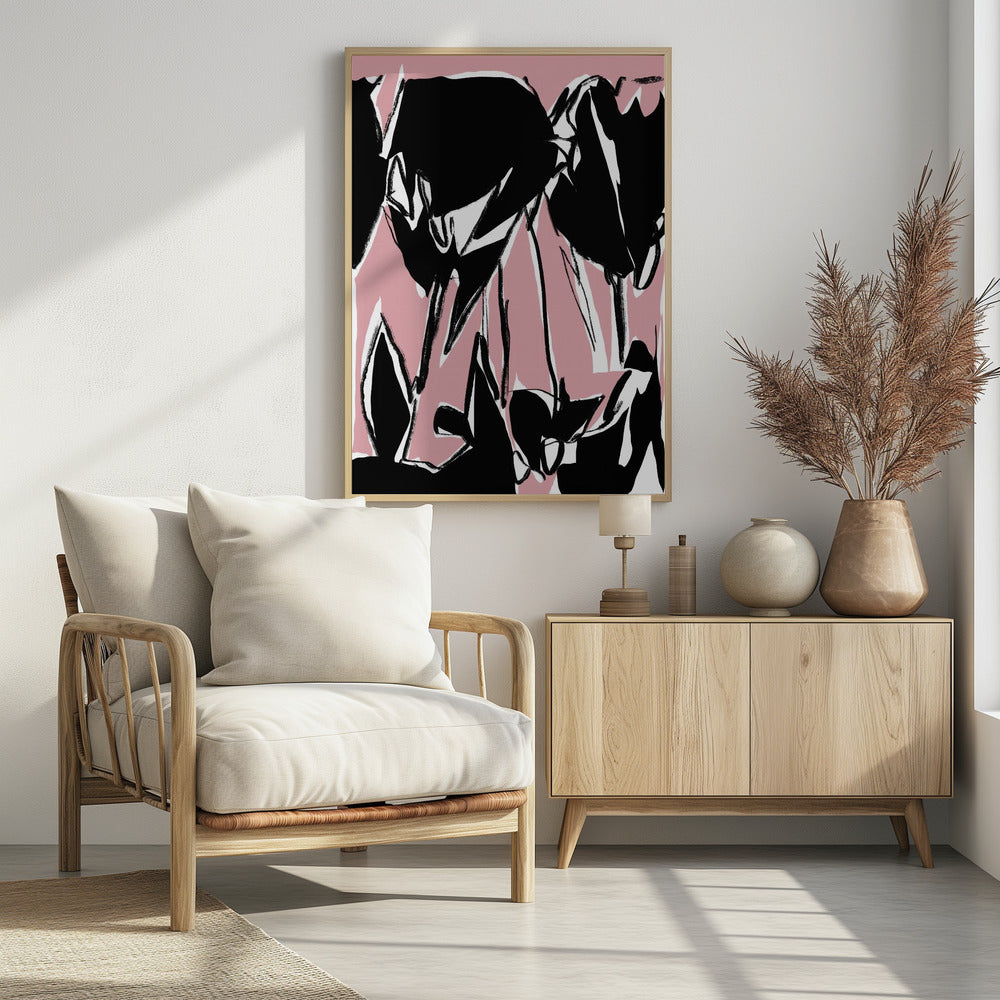 Schwarze rosa Tulpen | Poster
