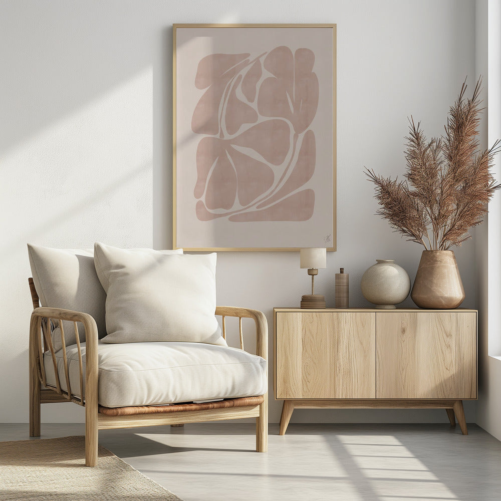 Beige abstrakte Formen | Poster