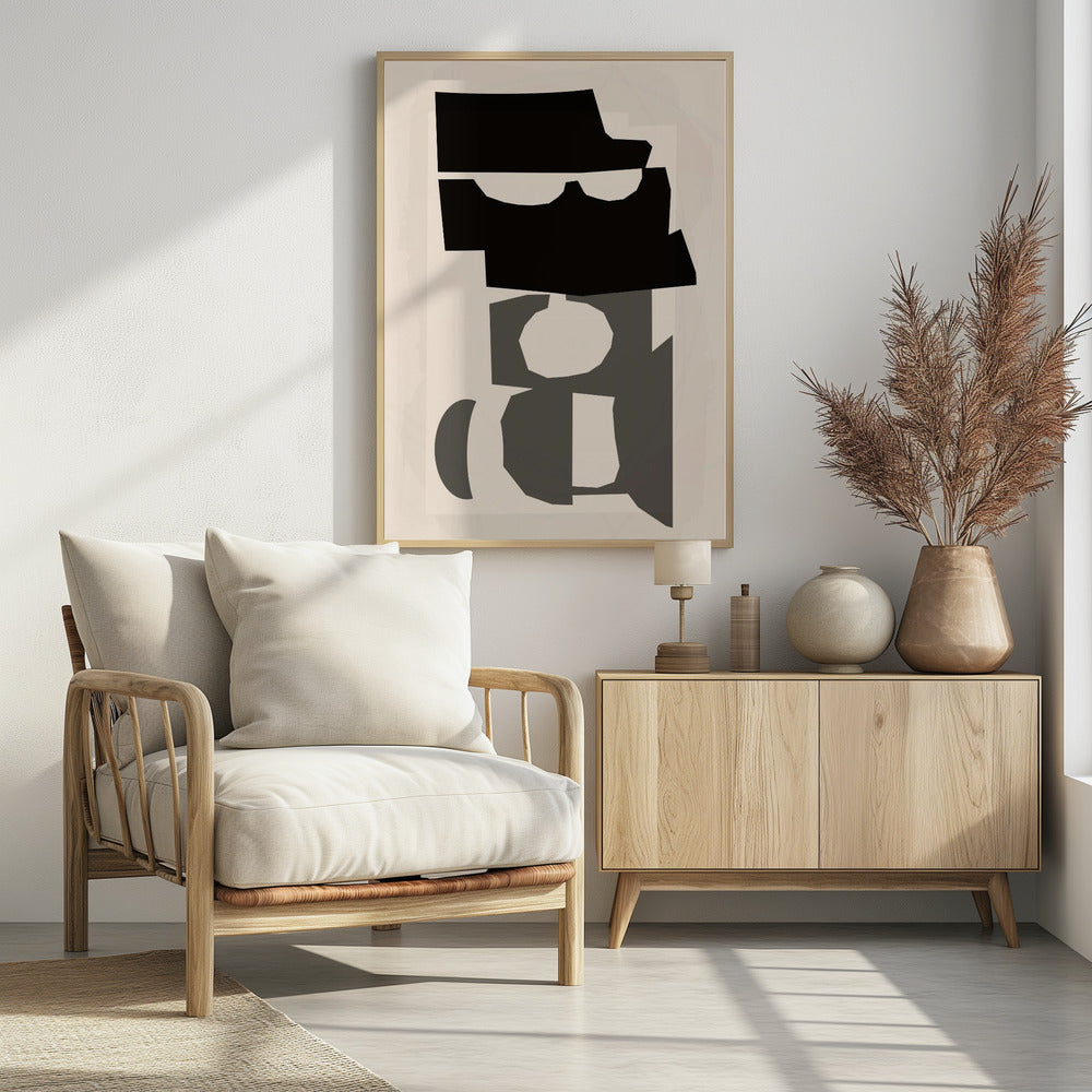 Schwarz-weiße ausgeschnittene Formen 2 | Poster