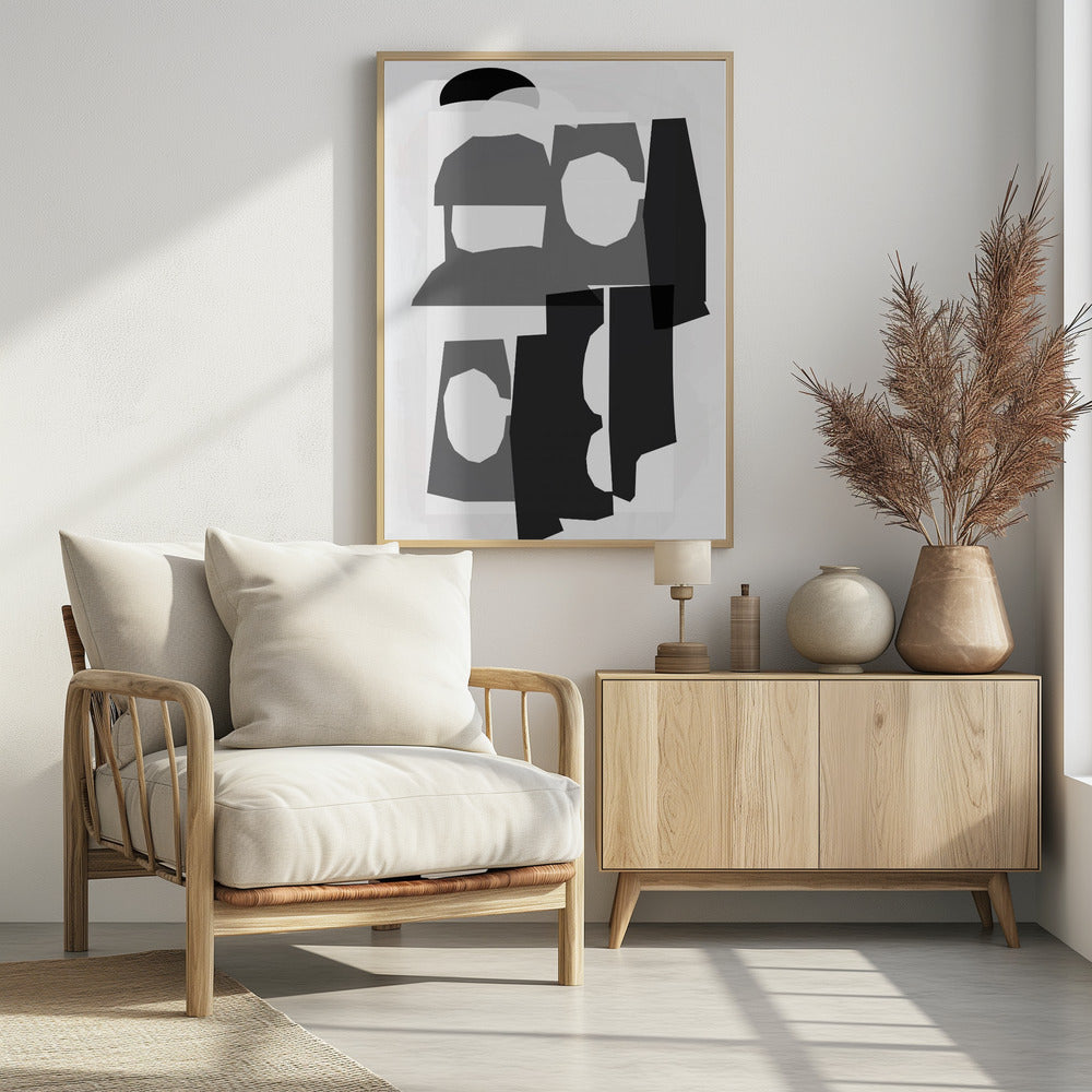 Schwarz-weiße ausgeschnittene Formen 3 | Poster