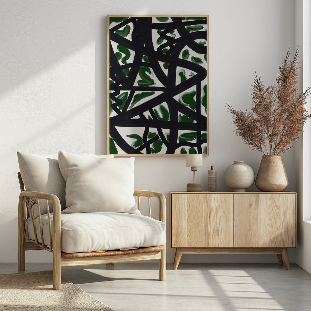 Schwarze Linien auf weißem Hintergrund | Poster
