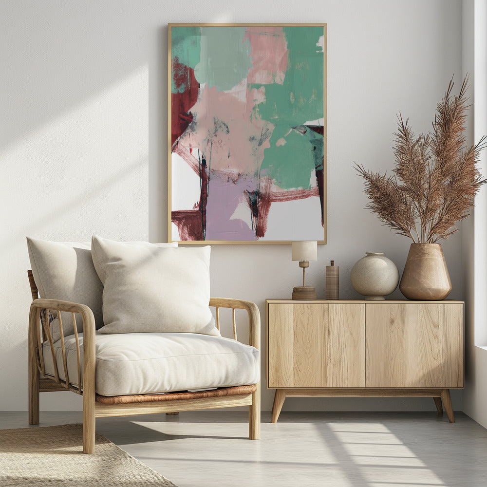 Blau Rosa Düster Abstrakt 3 | Poster