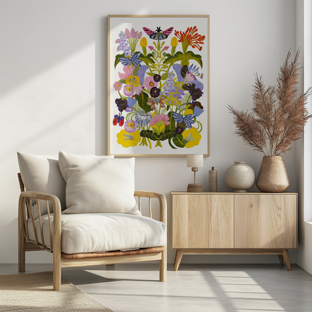 Abstraktes Herbstblumen-Poster