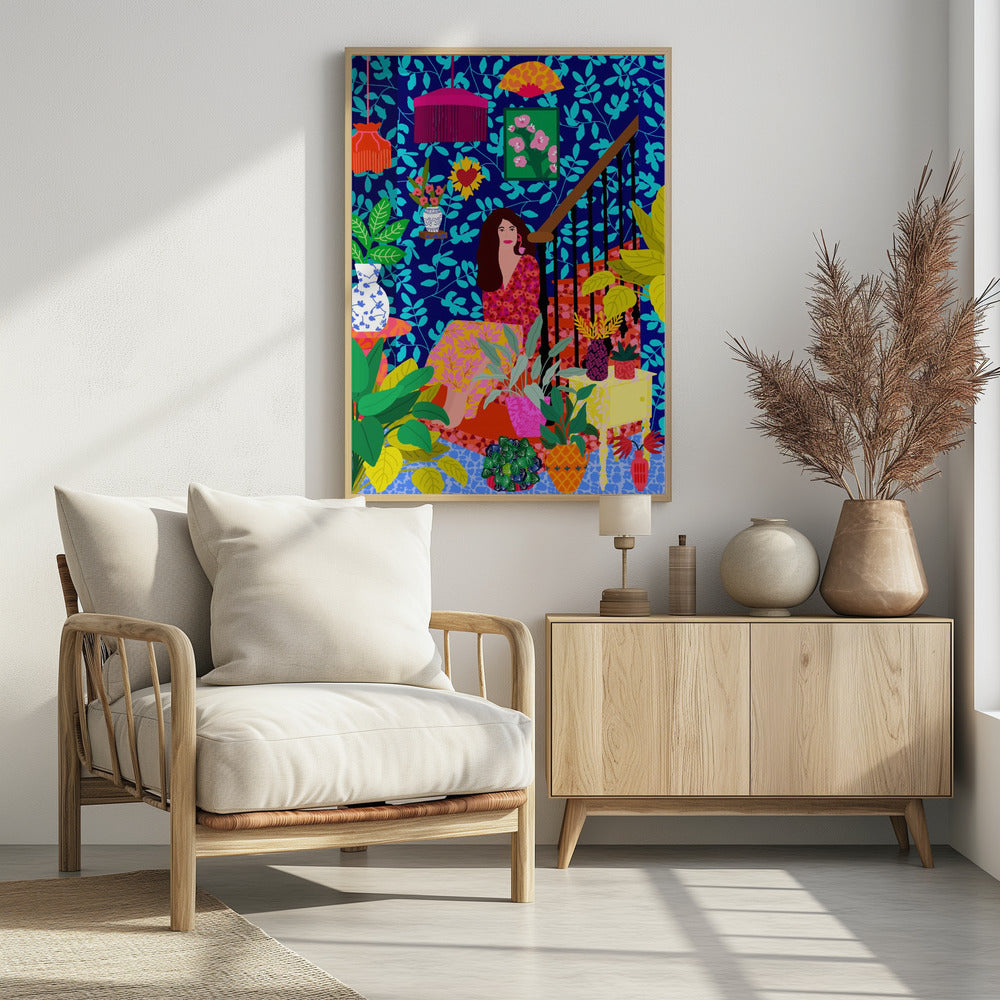 Frau auf der Treppe | Poster