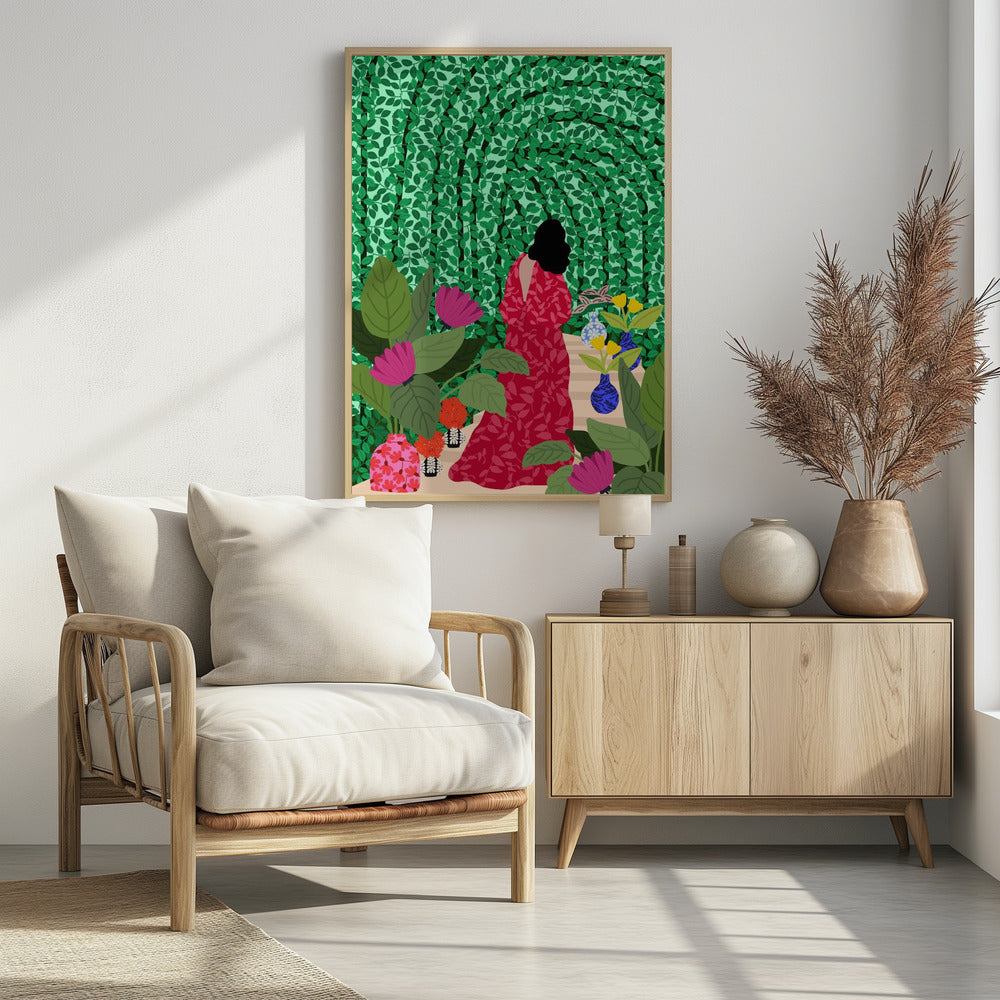 Mädchen in ihrem Garten | Poster