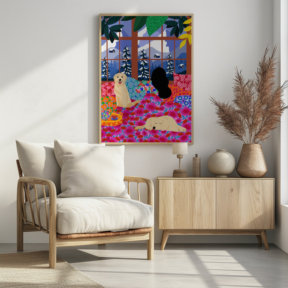 Im Bett mit Blick auf die Aussicht | Poster