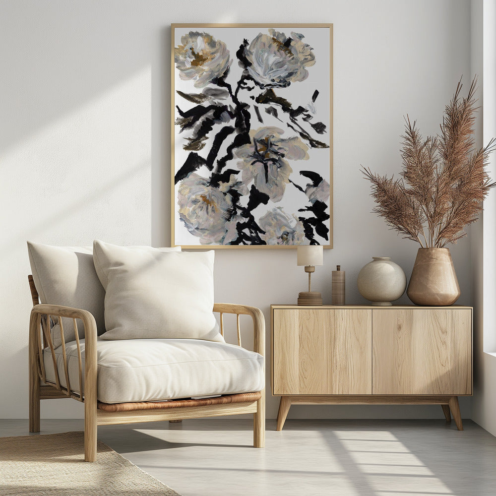 Le Jardin Botanique Schwarz-Weiß-Blume | Poster
