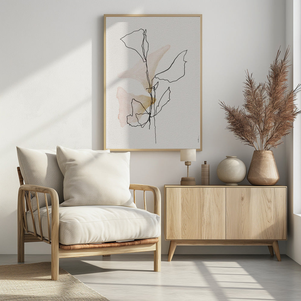 Minimale Blütenlinien | Poster