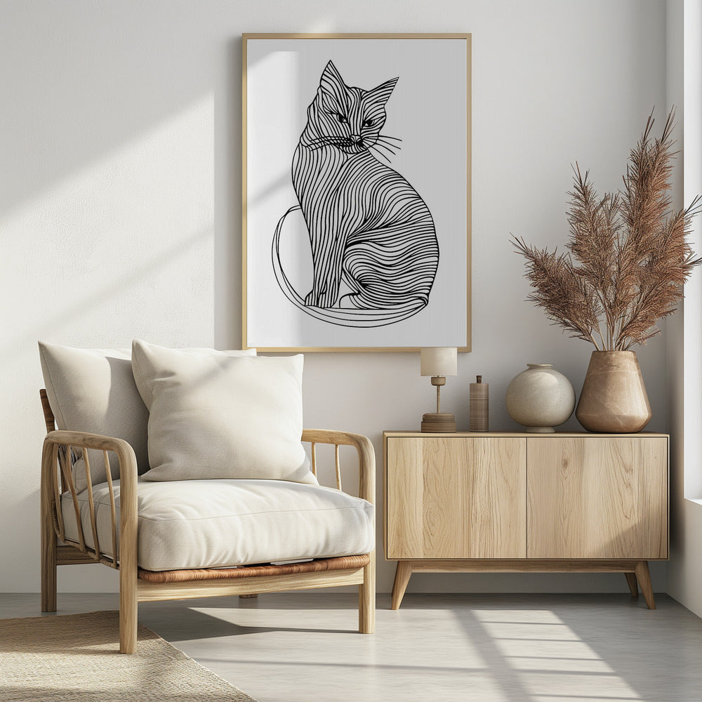 Linienkunst Katze | Poster
