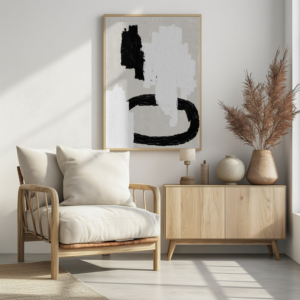 Monochrome Striche | Poster