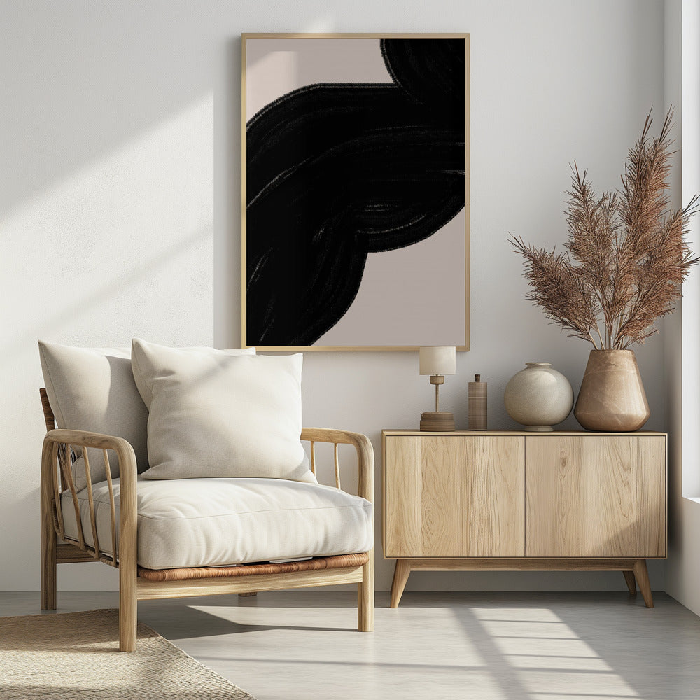 Schwarzer Wellenfluss | Poster