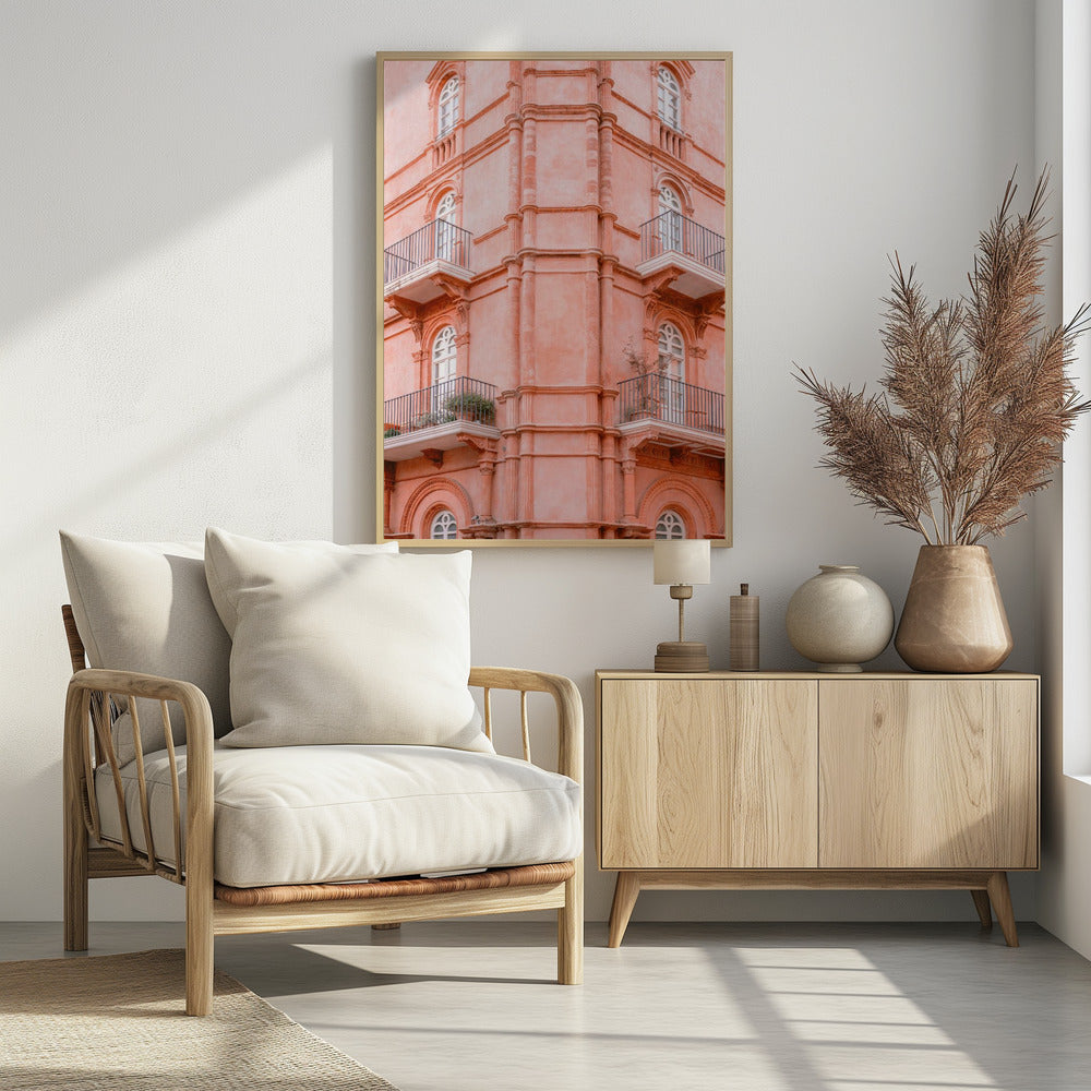 Pastellrosa Umbrien | Italien Reisefotografie | Poster