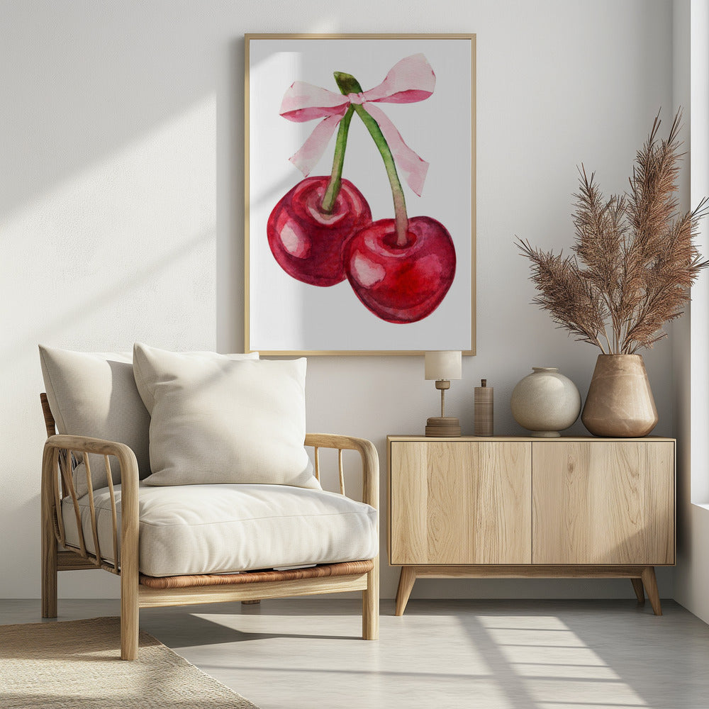 Rote Kirschrosa Schleife | Poster