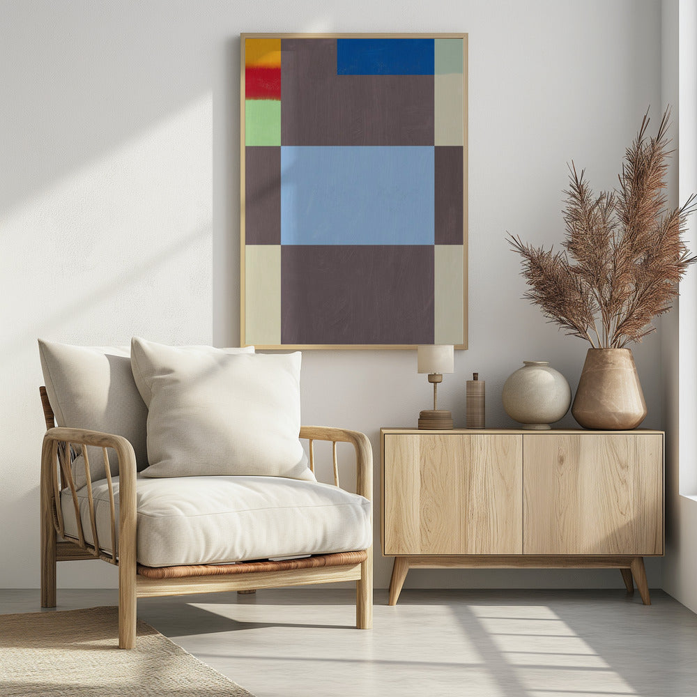Geometric Shapes With A Muted Color Palette Of Grey | Poster