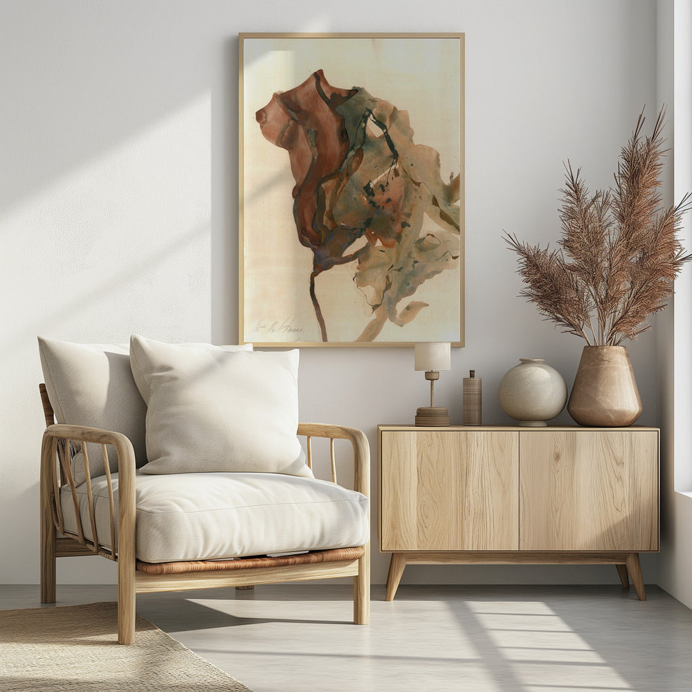 Organic Shapes in Earthy Tones of Brown and Green | Poster