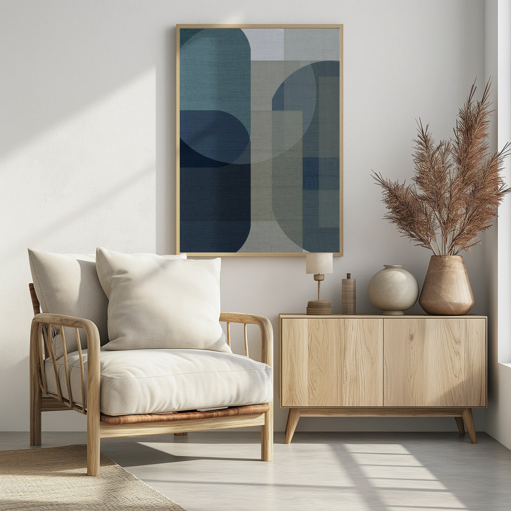 Gewebte blaue Schichten 1 | Poster