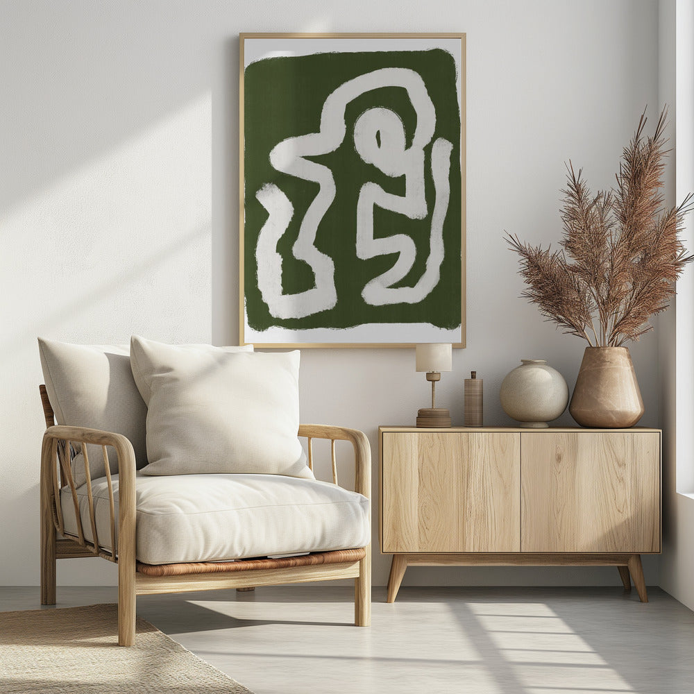 Abstrakte grüne Linien 3 | Poster