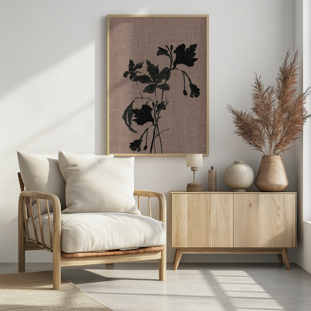 Schwarzes Blumenmuster 3 | Poster