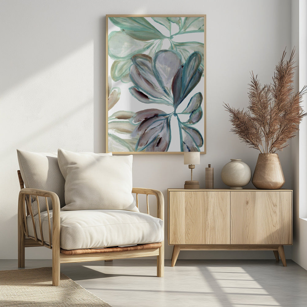 Aqua Floral 1 | Poster