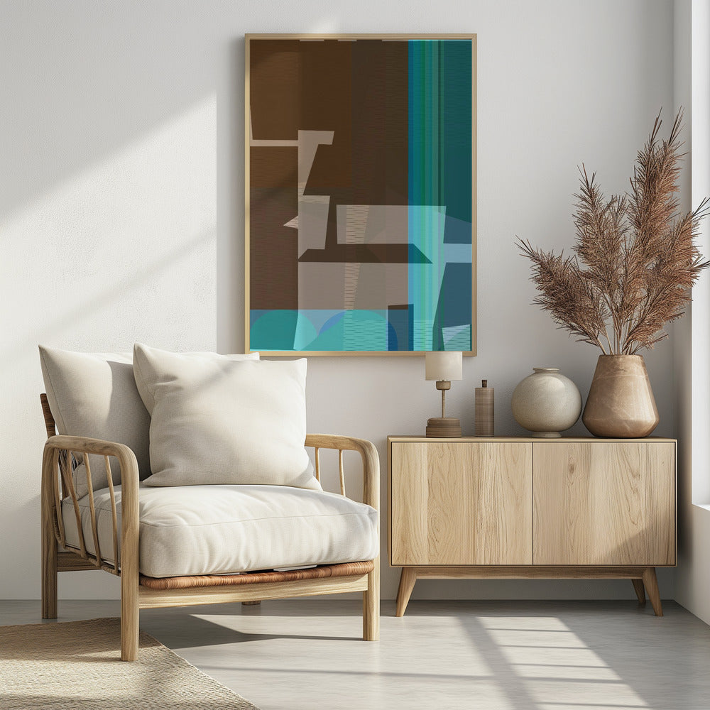 Brown Blue Woven 1 | Poster