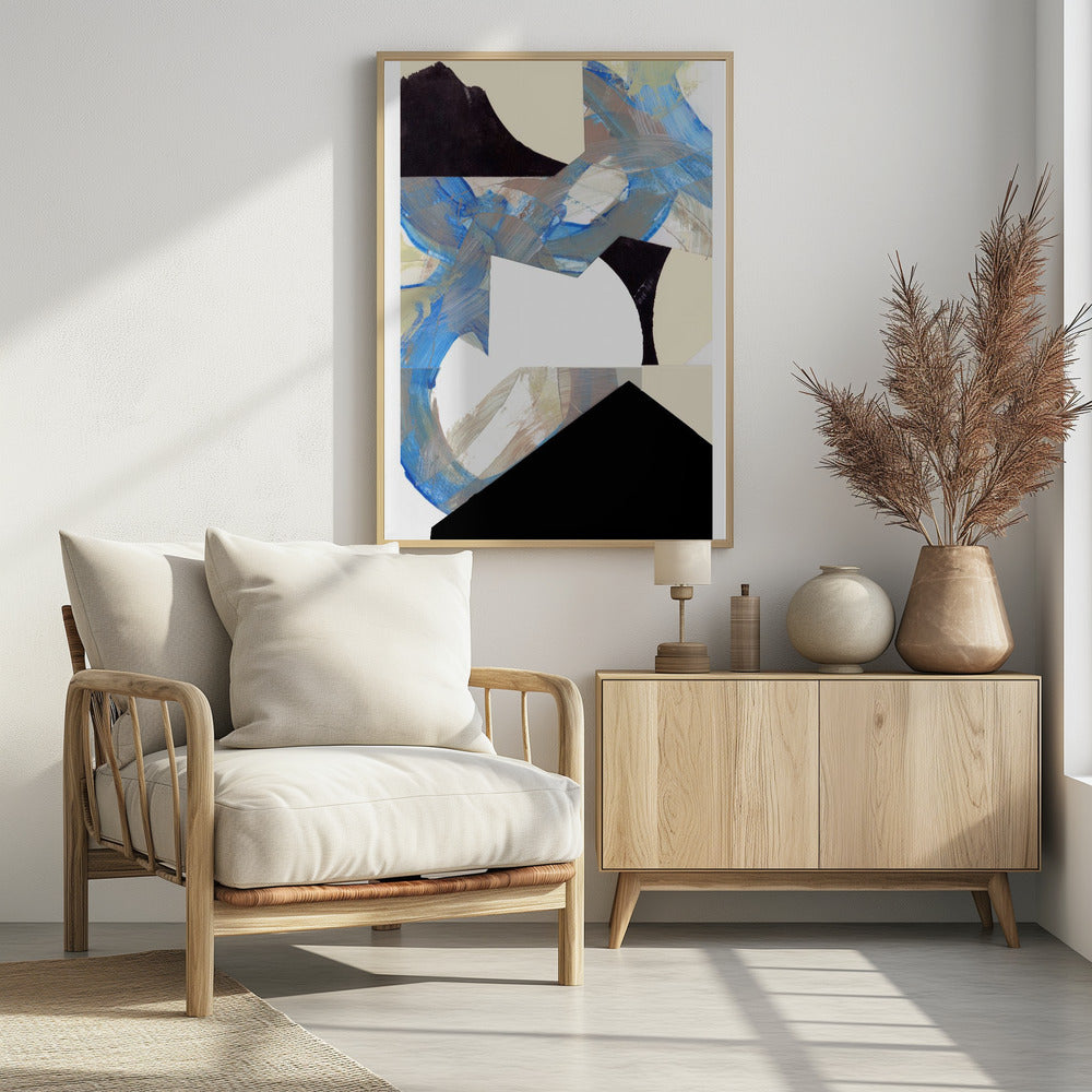 Blau Neutral Beige Schwarz 2 | Poster