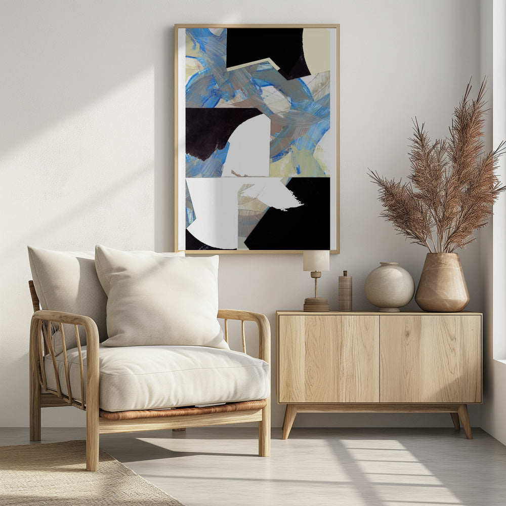 Blau Neutral Beige Schwarz 3 | Poster