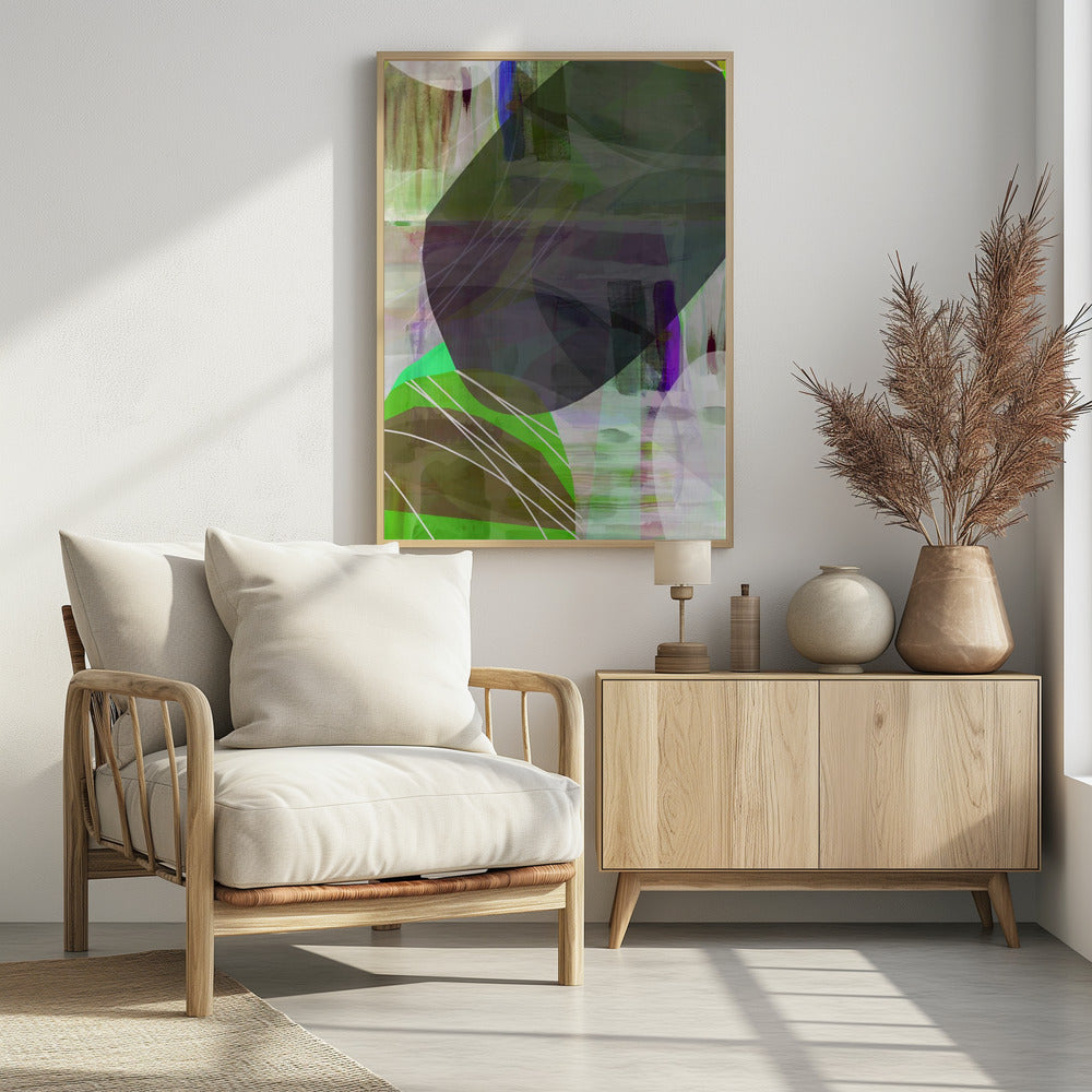 Abstract Green Shapes 1 | Poster