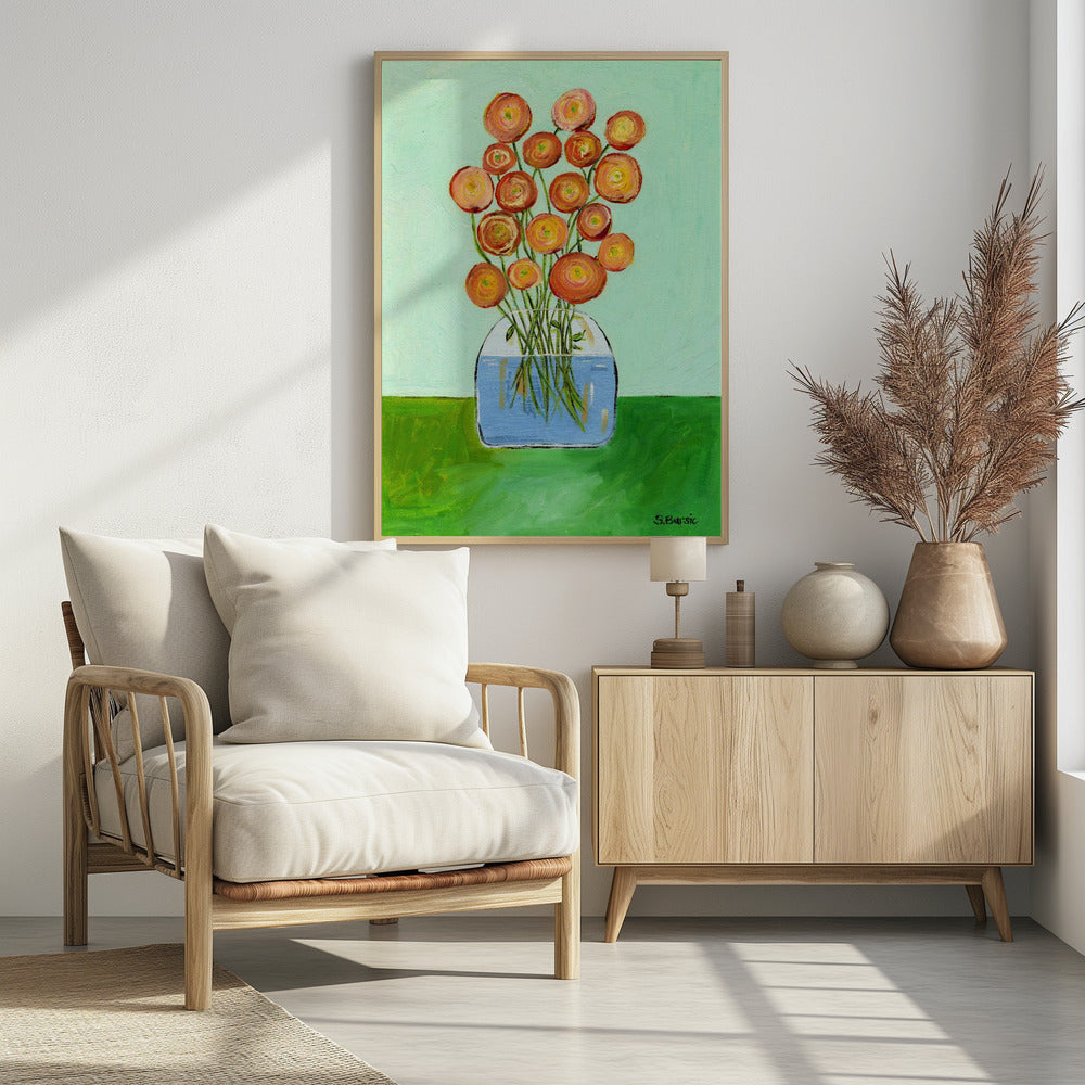 Mohnblumen in der Vase | Poster