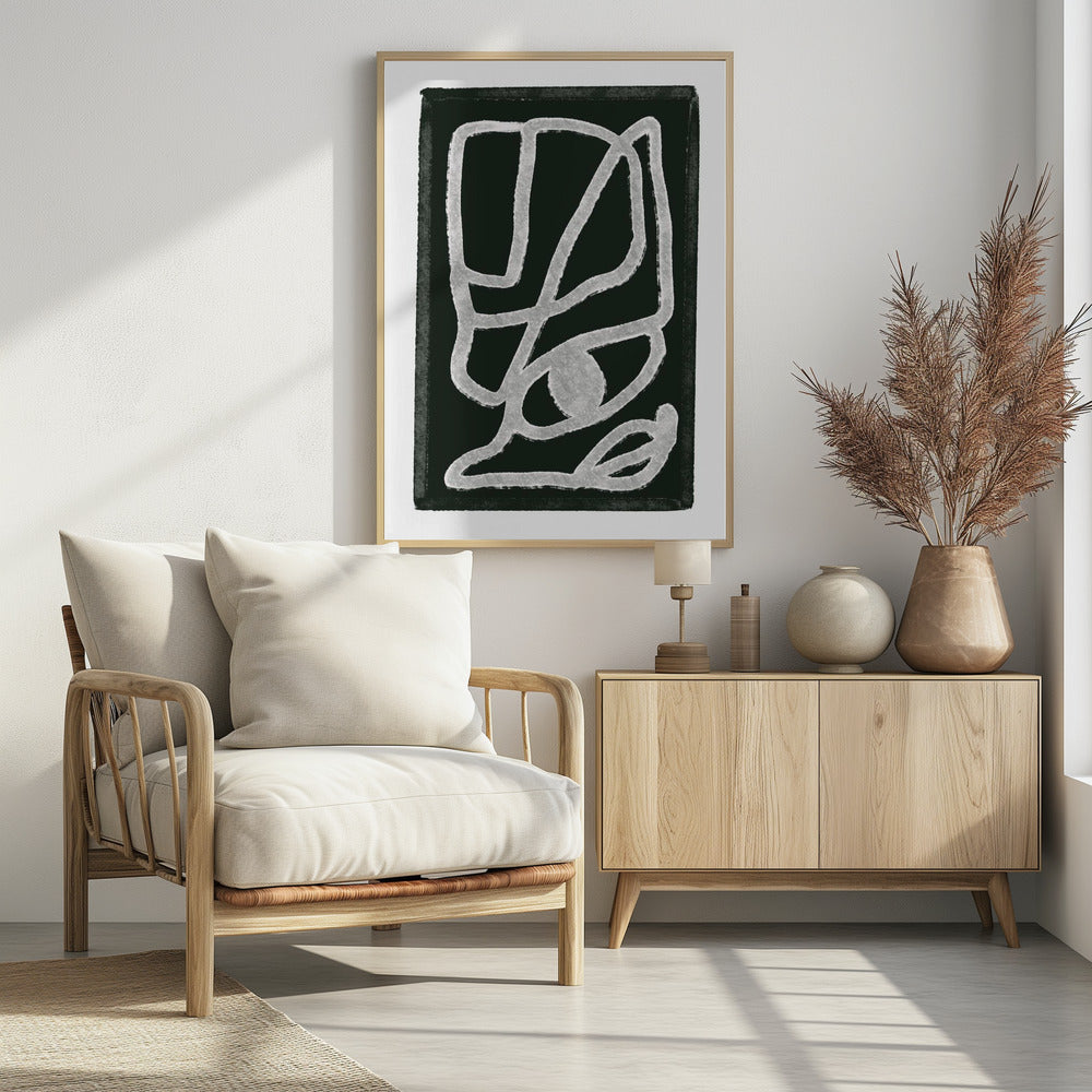 Schwarze abstrakte Linien | Poster