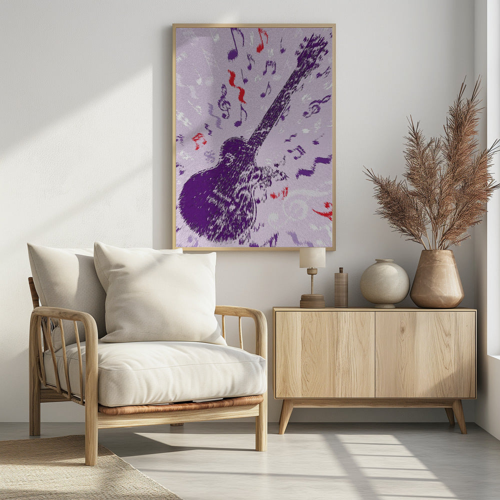 E-Gitarre Pop Art Explodierendes Poster