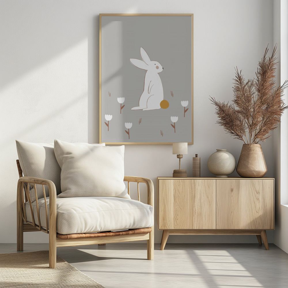 Weißes kleines Häschen | Poster