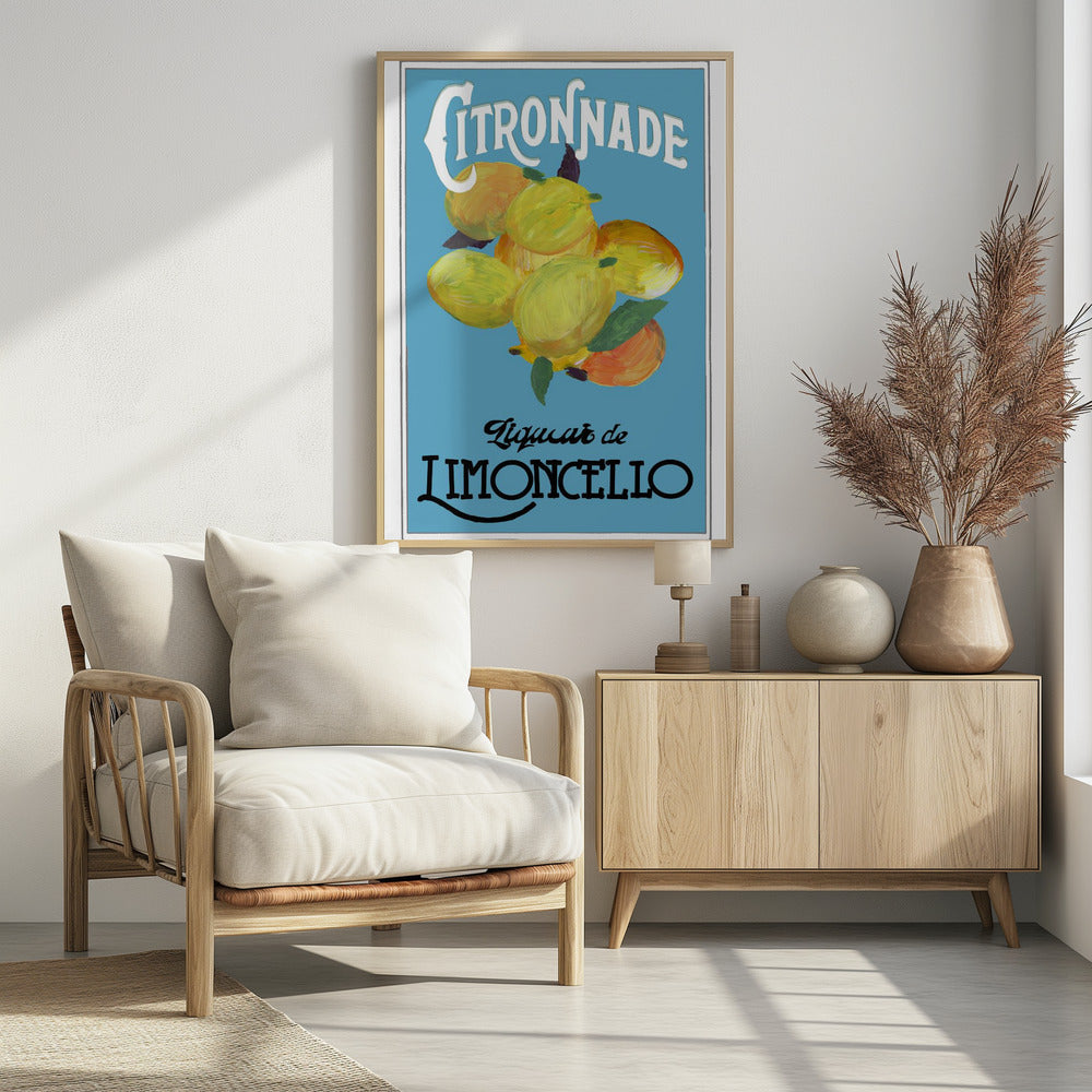 Citronnade Limoncello On Blue and Black | Poster